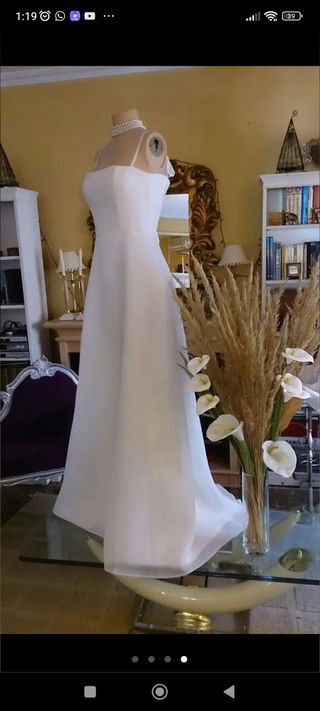 Vestido novia nuevo color blanco roto ,muy bonito