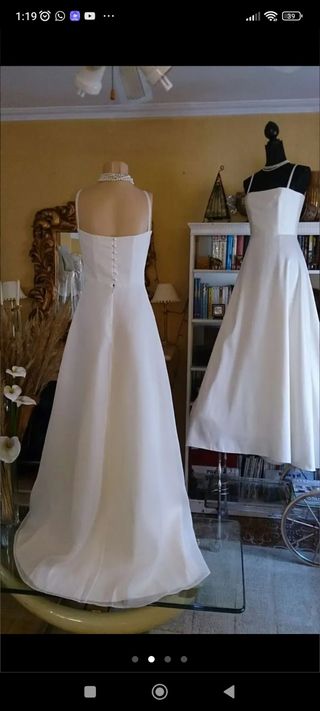 Vestido novia nuevo color blanco roto ,muy bonito