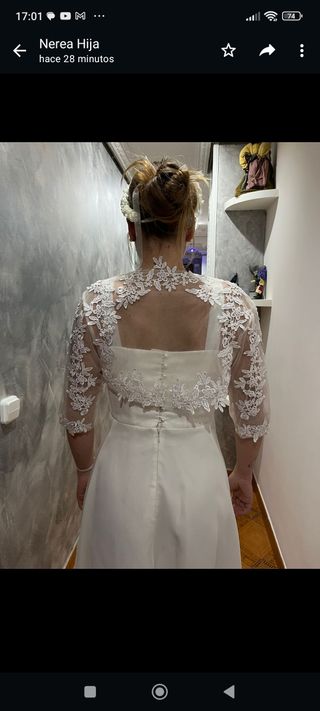 Vestido novia nuevo color blanco roto ,muy bonito