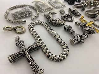 40 ANILLOS CALAVERAS PULSERAS COLGANTES ACERO INOX