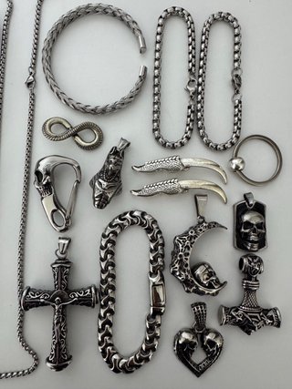 41 ANILLOS CALAVERAS PULSERAS COLGANTES ACERO INOX