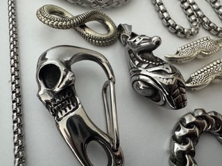 41 ANILLOS CALAVERAS PULSERAS COLGANTES ACERO INOX