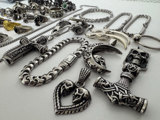 41 ANILLOS CALAVERAS PULSERAS COLGANTES ACERO INOX