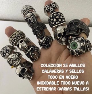 41 ANILLOS CALAVERAS PULSERAS COLGANTES ACERO INOX