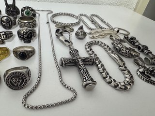 41 ANILLOS CALAVERAS PULSERAS COLGANTES ACERO INOX