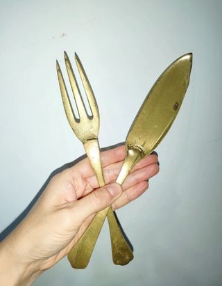 Bronce antiguos cubiertos gran tamaño Ingleses