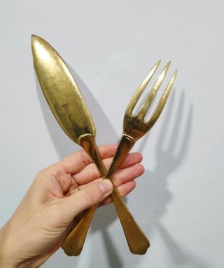 Bronce antiguos cubiertos gran tamaño Ingleses