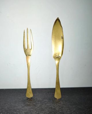 Bronce antiguos cubiertos gran tamaño Ingleses