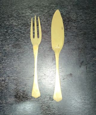 Bronce antiguos cubiertos gran tamaño Ingleses