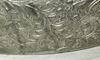 Antiguo joyero caja joyas francesa estaño zinc