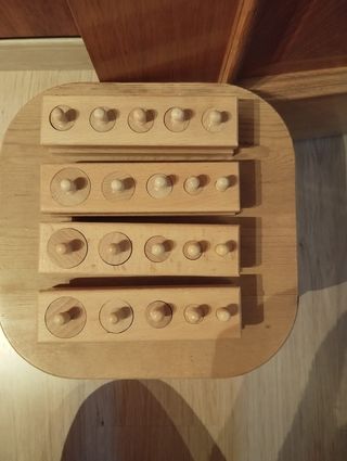 SET 16 CICLINDROS BOTON CORTOS MONTESSORI MADERA