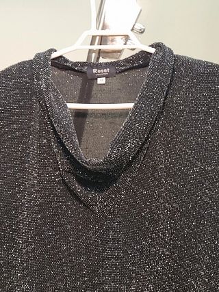 Top de fiesta, negro y plateado