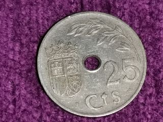 Moneda España 1937 25 cts