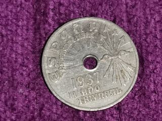 Moneda España 1937 25 cts
