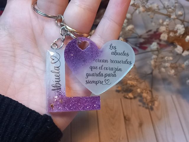 Llavero inicial + corazón 