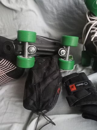 Patines retro KRF,y bolso Boomerang,con proteccion