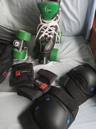 Patines retro KRF,y bolso Boomerang,con proteccion