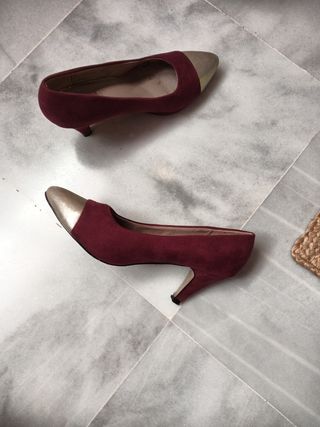 Zapatos vestir mujer en antelina