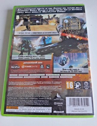 Gioco Videogioco Section 8 Xbox 360 Xbox360