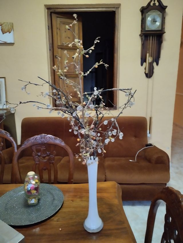 JARRÓN CON FLORES CRISTAL