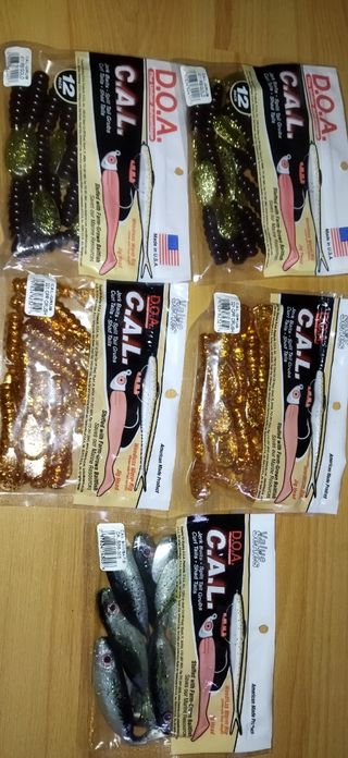Lote5 bolsas vinilos de pesca DOA lures