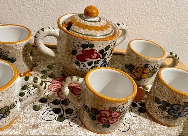 SET CAFFÈ CERAMICA MAIOLICA DERUTA