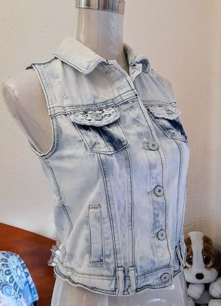 Chaleco vaquero vintage mujer FB Sister XS o 34-36