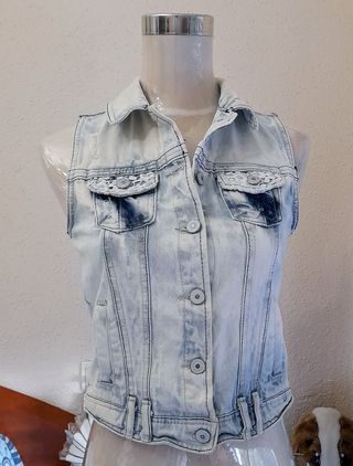 Chaleco vaquero vintage mujer FB Sister XS o 34-36
