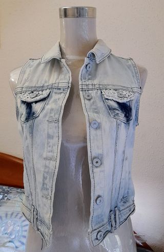 Chaleco vaquero vintage mujer FB Sister XS o 34-36