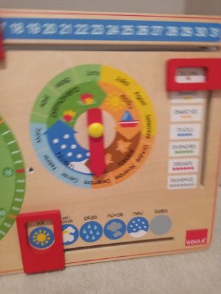 RELOJ CALENDARIO GOULA DE MADERA