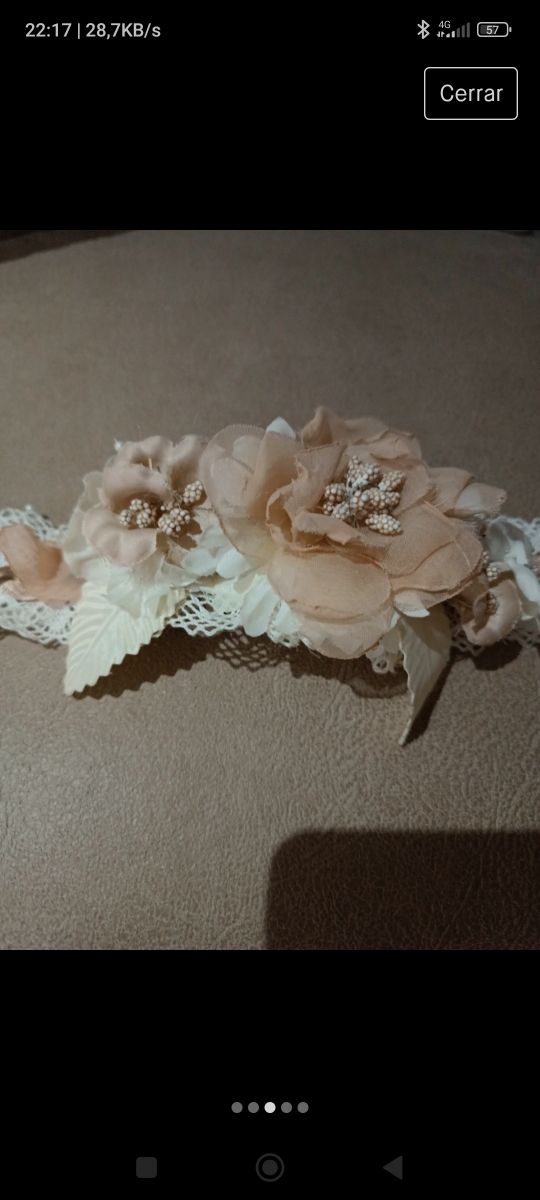 Preciosa diadema de pelo , hecho a mano