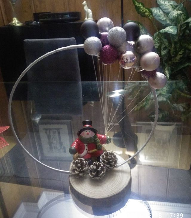 Decoración Navidad muñeco nieve globos