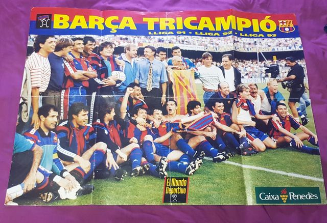 antiguo póster del fútbol club Barcelona.