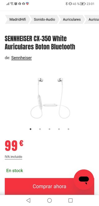 Auriculares deportivos Sennheiser CX 350 BT