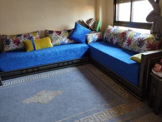 SOFA DE 3 PIEZAS ESTILO MARROQUI Y COMPLEMENTOS