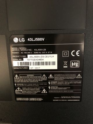 Módulo alimentación LG 43” led