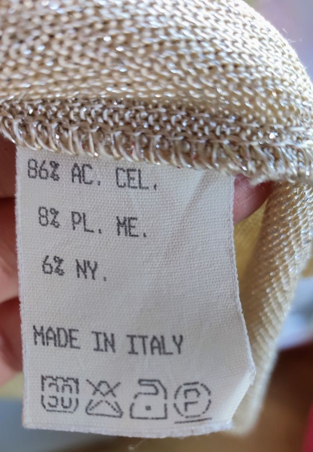 Top oro brillantinato XL