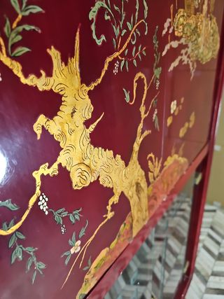 Armario vintage estilo asiático rojo