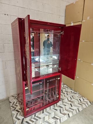 Armario vintage estilo asiático rojo