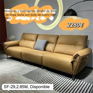 Sofá de cuero moderno de 285cm
