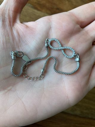 pulsera plata infinito brillantes 925