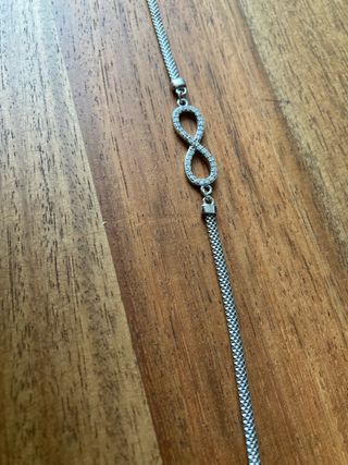 pulsera plata infinito brillantes 925