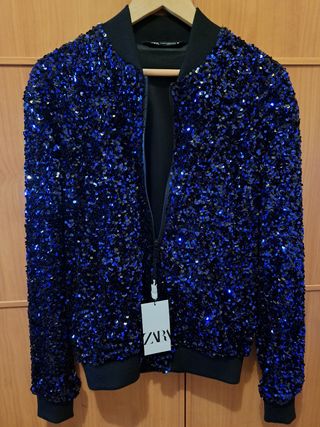 Cazadora Bomber Lentejuelas Zara