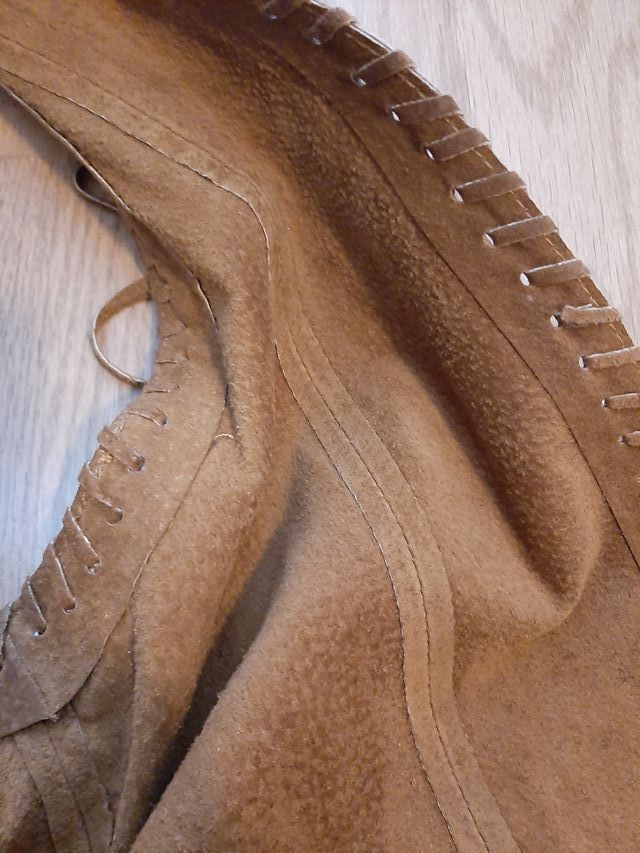 Chaleco ante vintage flecos