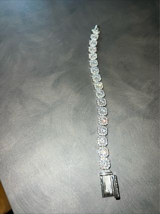 Bracciale tennis Oro bianco placcato 18k 8"