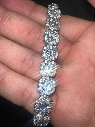 Bracciale tennis Oro bianco placcato 18k 8"