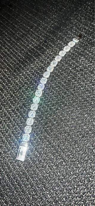 Bracciale tennis Oro bianco placcato 18k 8"