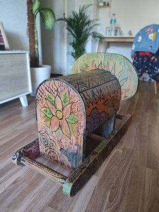 Elefante madera mecedor años 80