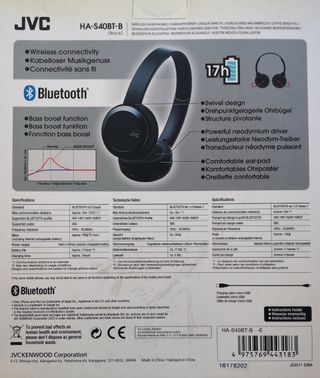 Auriculares JVC HA-S40BT-B Bluetooth