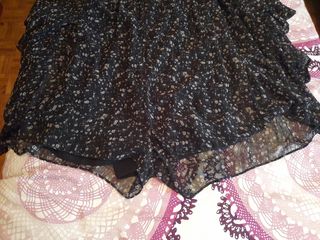 Vestido, mono en gasa negro con fl